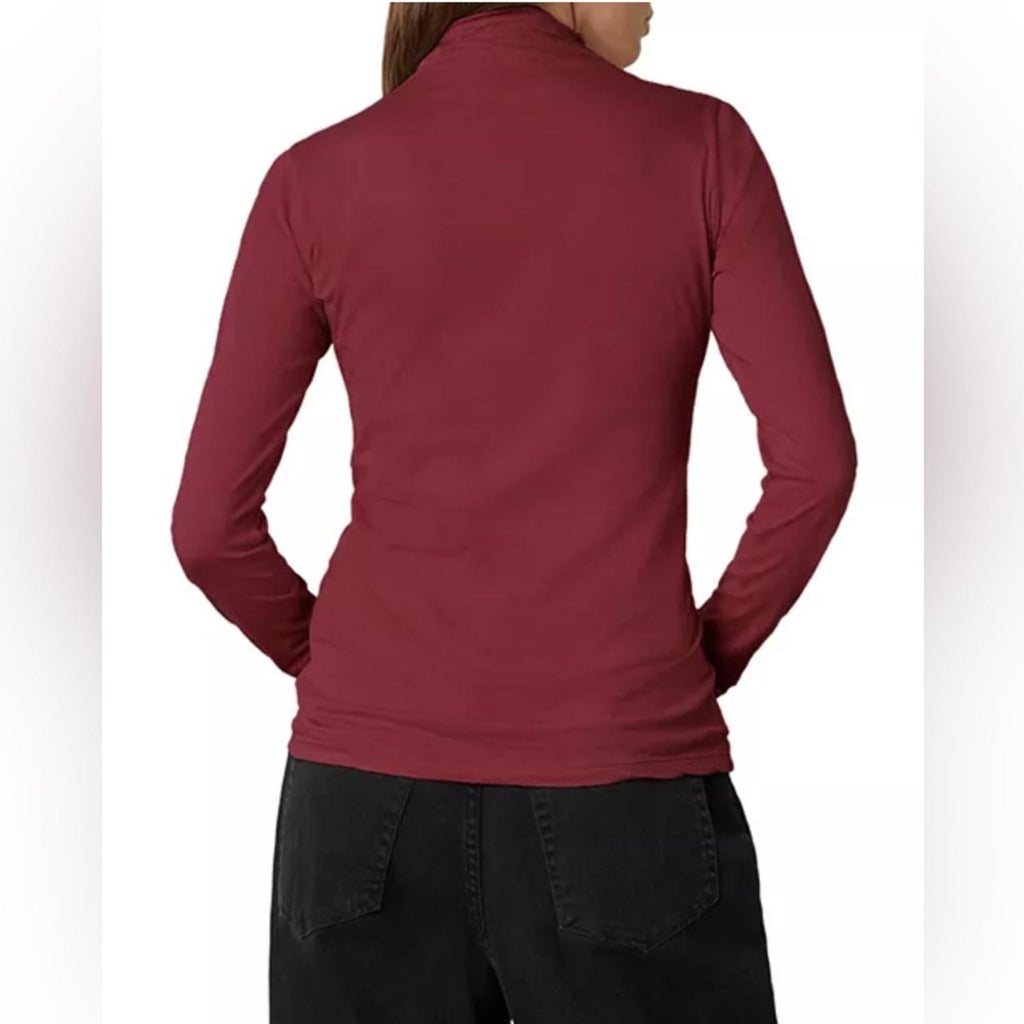 Velvet by Graham & Spencer Talisia Turtleneck Top in Burgundy, NWT, Size XS