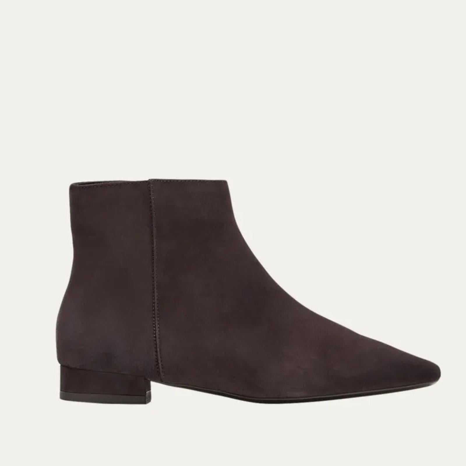 Aquatalia Prisilla Brown Dress Suede Booties, Size 7.5 New in Box +DustBag