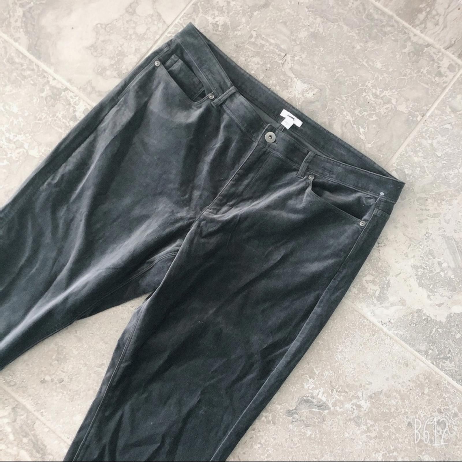 J. Jill Luxe Skinny Pants Cotton Faux-Suede High-Waist Flagstone, Size 16 NEW