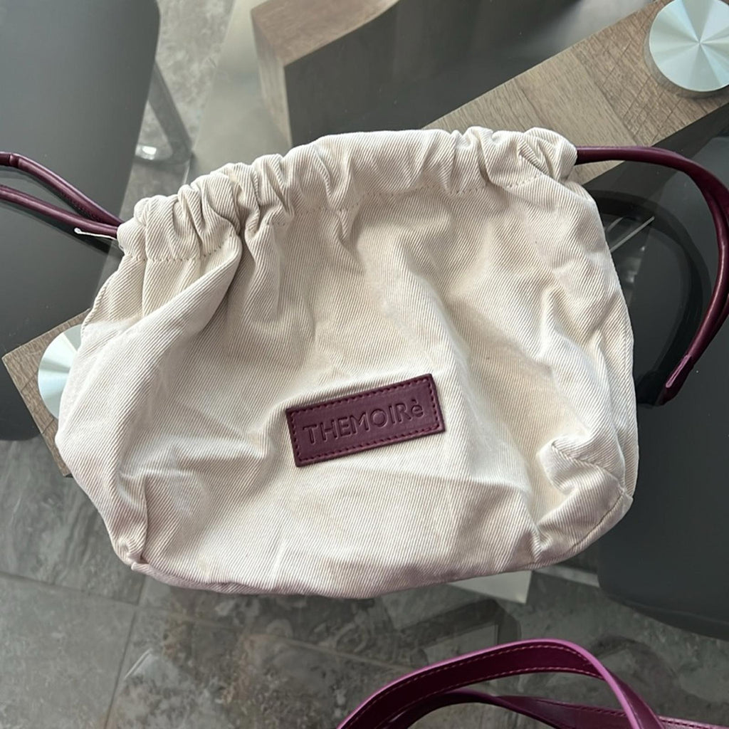 Themoirè Kore Burgundy Vegan Nappa Quilted Tote with Pouch & Dust Bag