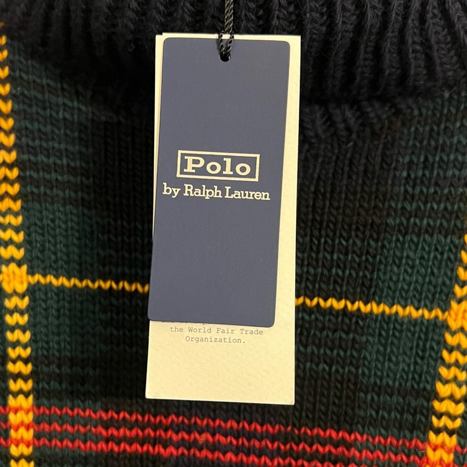 NWT Polo Ralph Lauren Checked Wool Rollneck Sweater, Size XS New w/Tag $998