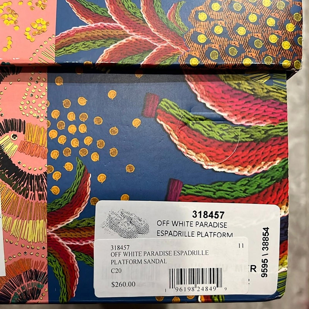 FARM Rio Paradise Bead Embellished Espadrille Platform Shoes Size 11 NWT+DustBag