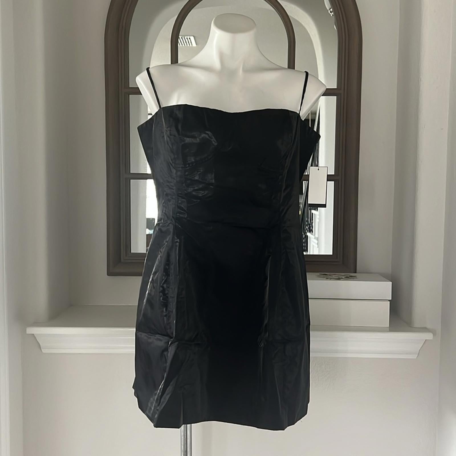 Danielle x Macy’s Fit & Flare Mini Dress w/Pockets in Black, Size 16 NWT $89