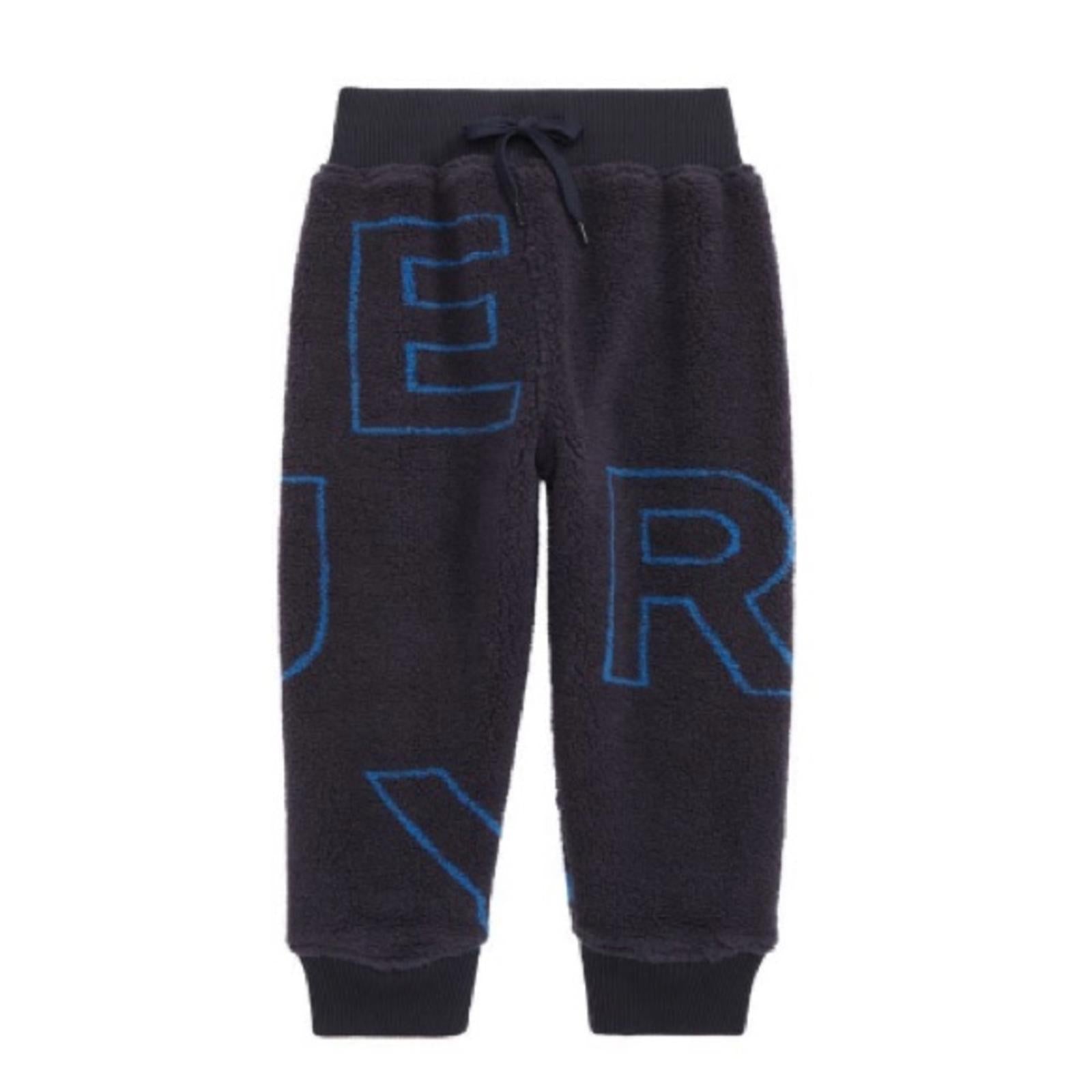 Burberry Edgar Scattered Logo-Print Joggers, Navy Black, Boy's Size 6Y New w/Tag