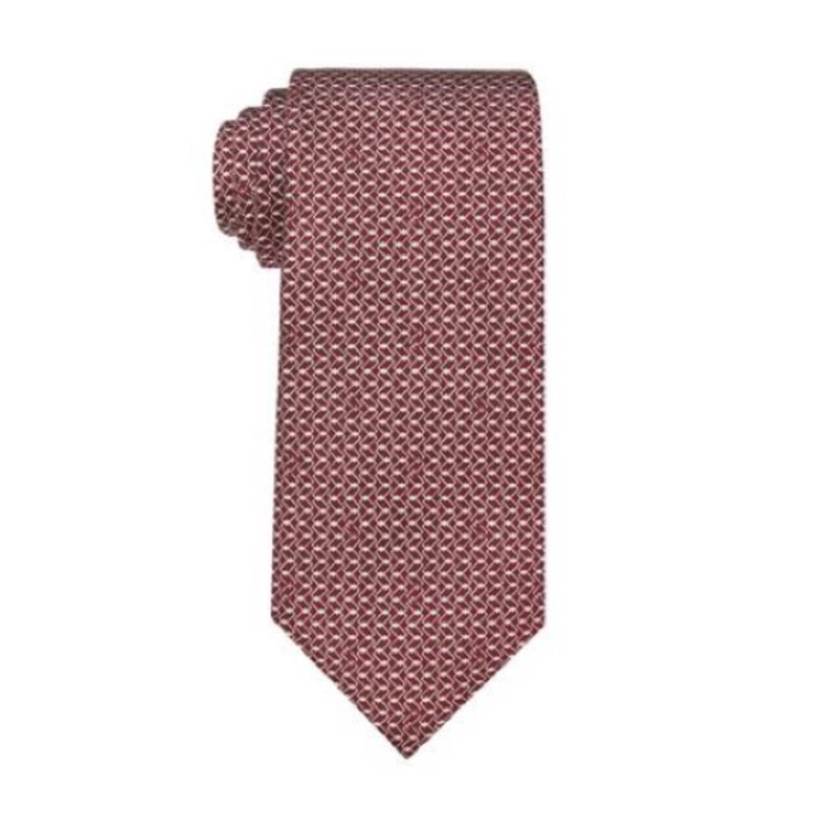 Michael Kors Silk Link-Print Tie in Wine, One Size, NWT