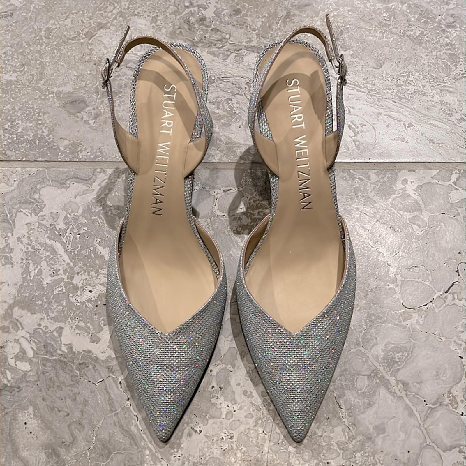 Stuart Weitzman Julia 75 Sling Pump Crystal Size 40.5|10 New in Box