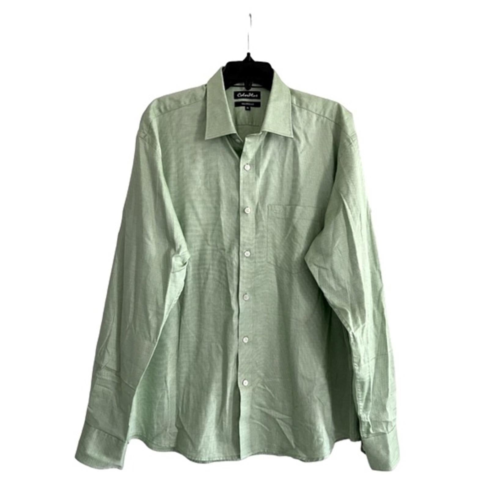 Color Plus Men’s Dress Shirt, Green Size XL EXCELLENT!