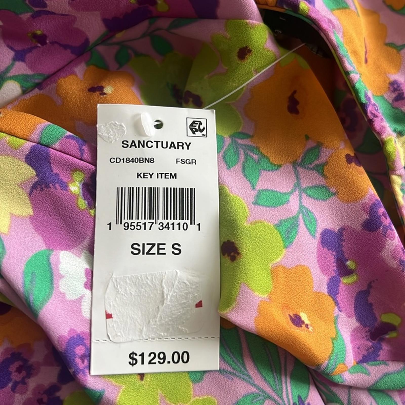 Sanctuary Blouson Sleeve Floral Cut-Out Dress, NWT, Size S, Retail $129