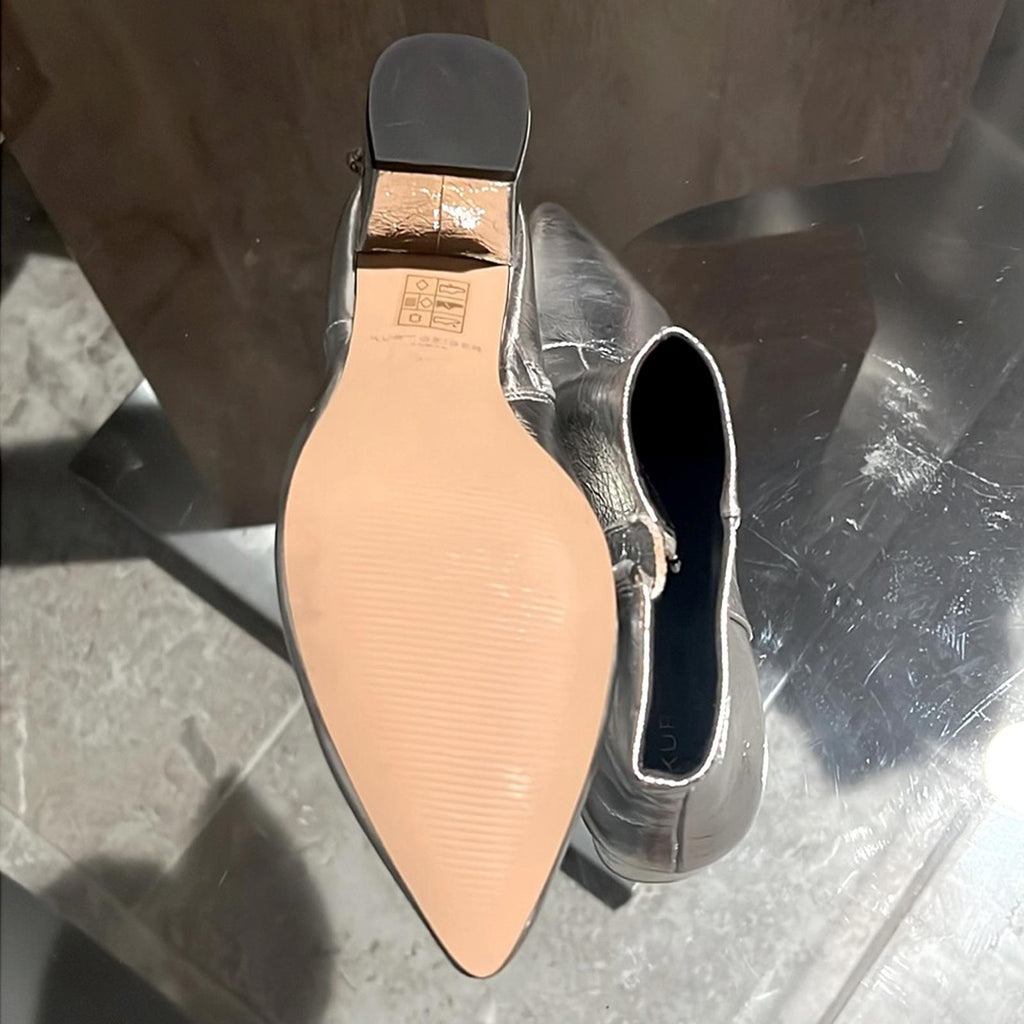 Kurt Geiger Burlington Block Heel Ankle Booties, Silver Size EU 37, New w/o Box