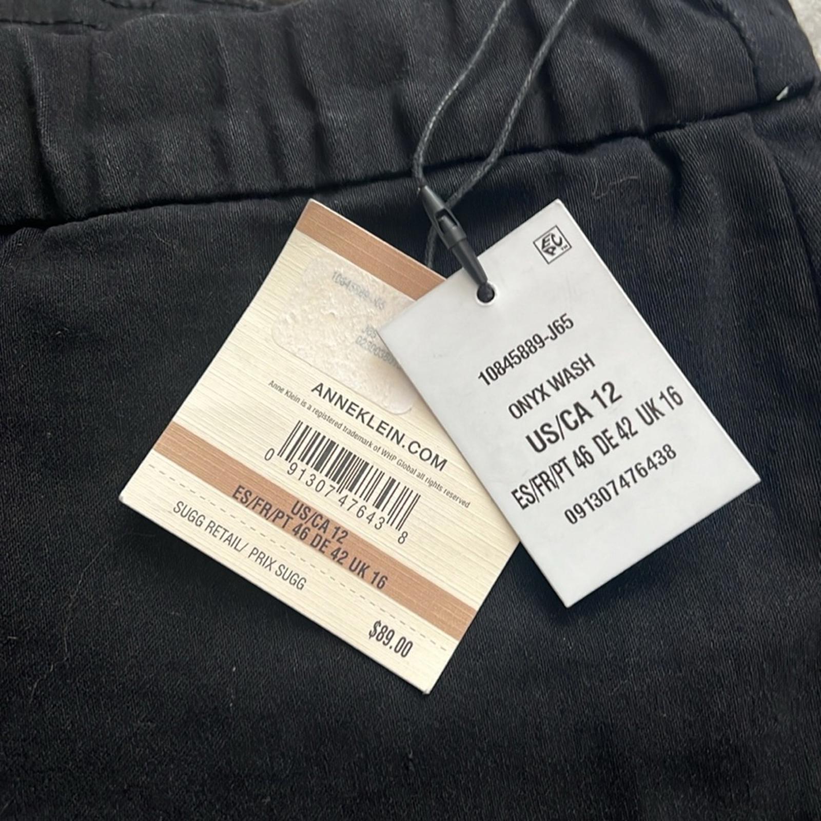 NEW Anne Klein High Rise Pull On Flared Pants, Onyx Wash, US 12 New w/Tag $89