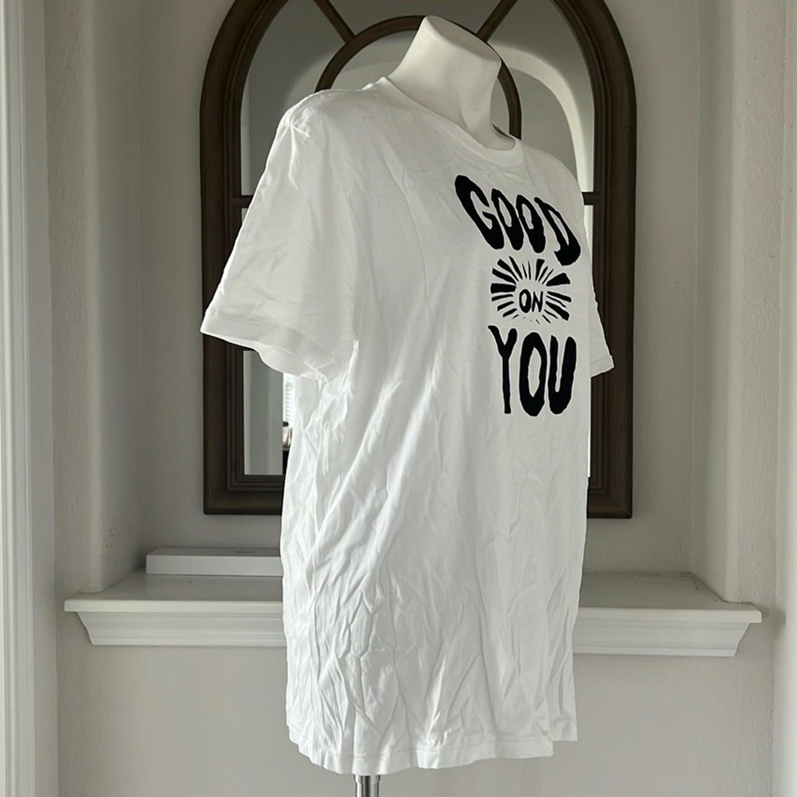 New DOLAN White “Good On You” Graphic T-Shirt, Unisex Size L New w/Tag