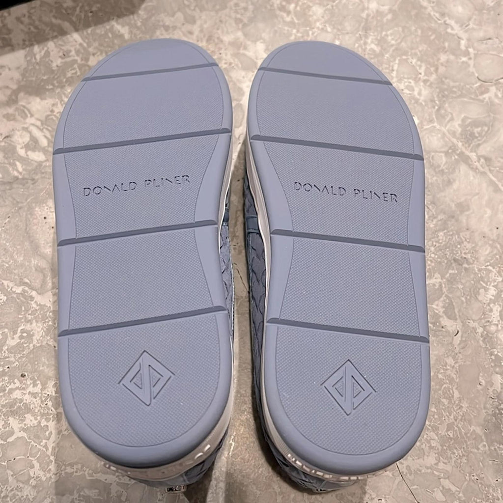 Donald Pliner Rally Woven Slip-On Sneakers in Denim Calf Suede Size 5.5 NWT