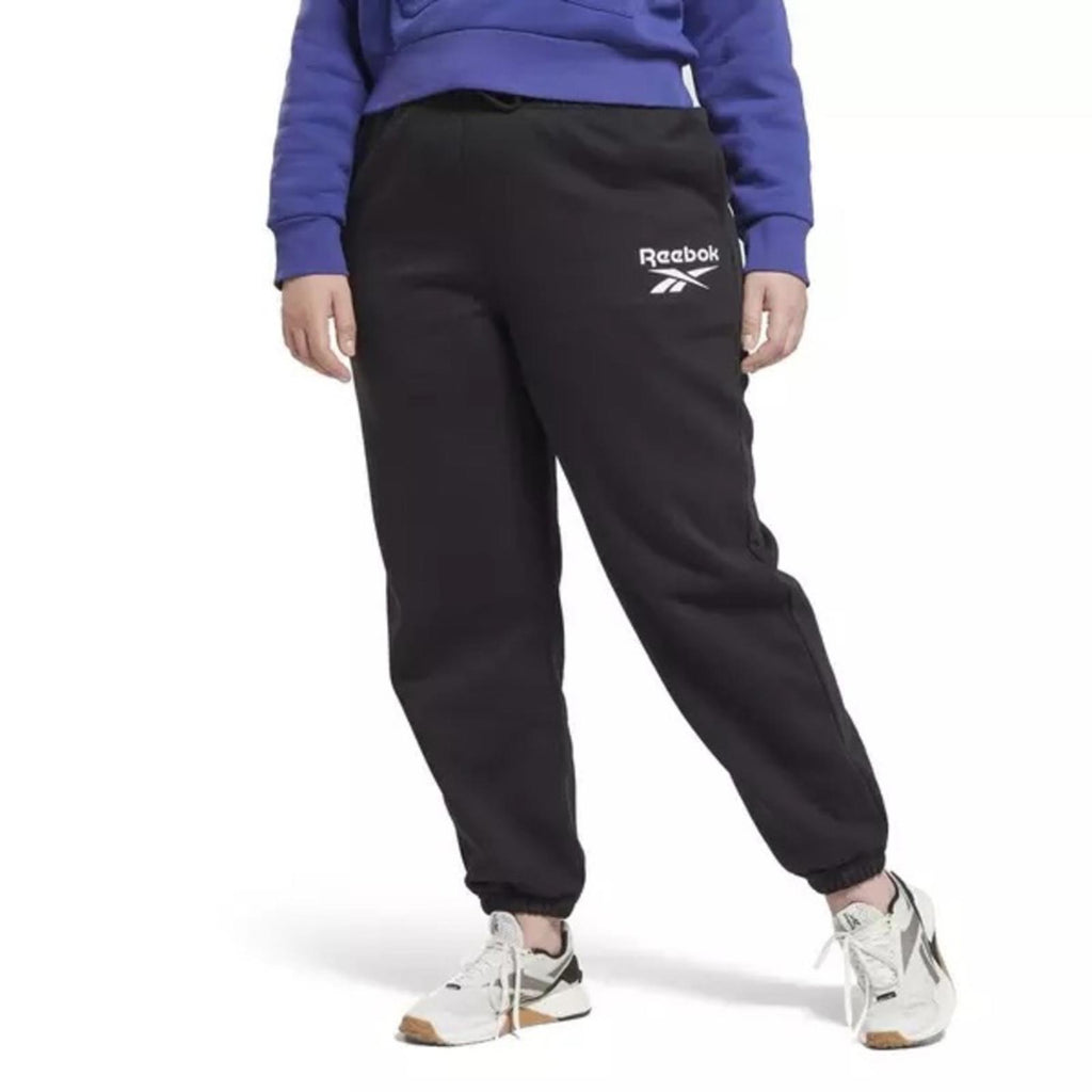NWT Reebok Women's Identity Logo Fleece Joggers in Black, Plus Size 4X New w/Tag