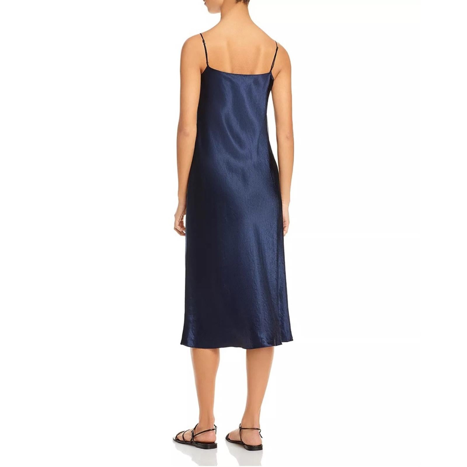 VINCE Satin Slip Dress in Coastal Blue, Size M New w/Tag Retail $325