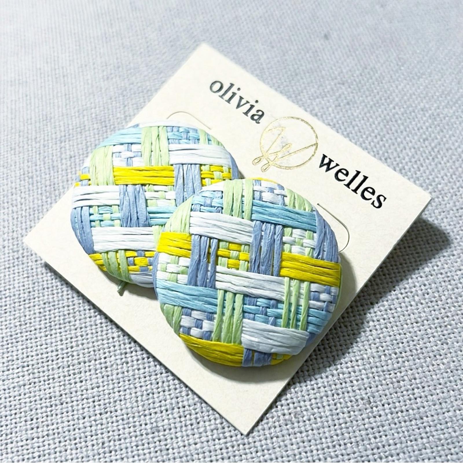 Olivia Welles Woven Round Button Stud Earrings, New with Tag