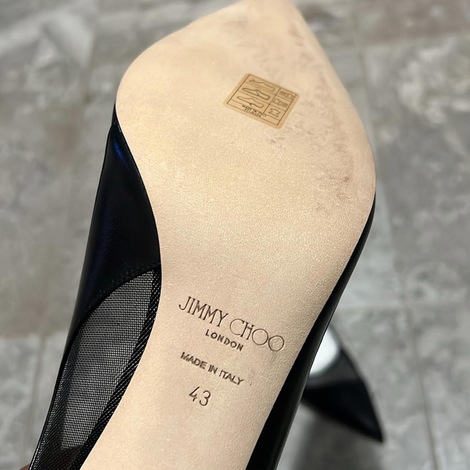 Jimmy Choo Love 85 Leather Mesh Pointed-Toe Pumps Size 43 NEW in Box +2Dust Bags