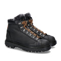 Santoni Farah Leather Genuine Shearling Lined Black Boots, Size 10.5 NEW in Box