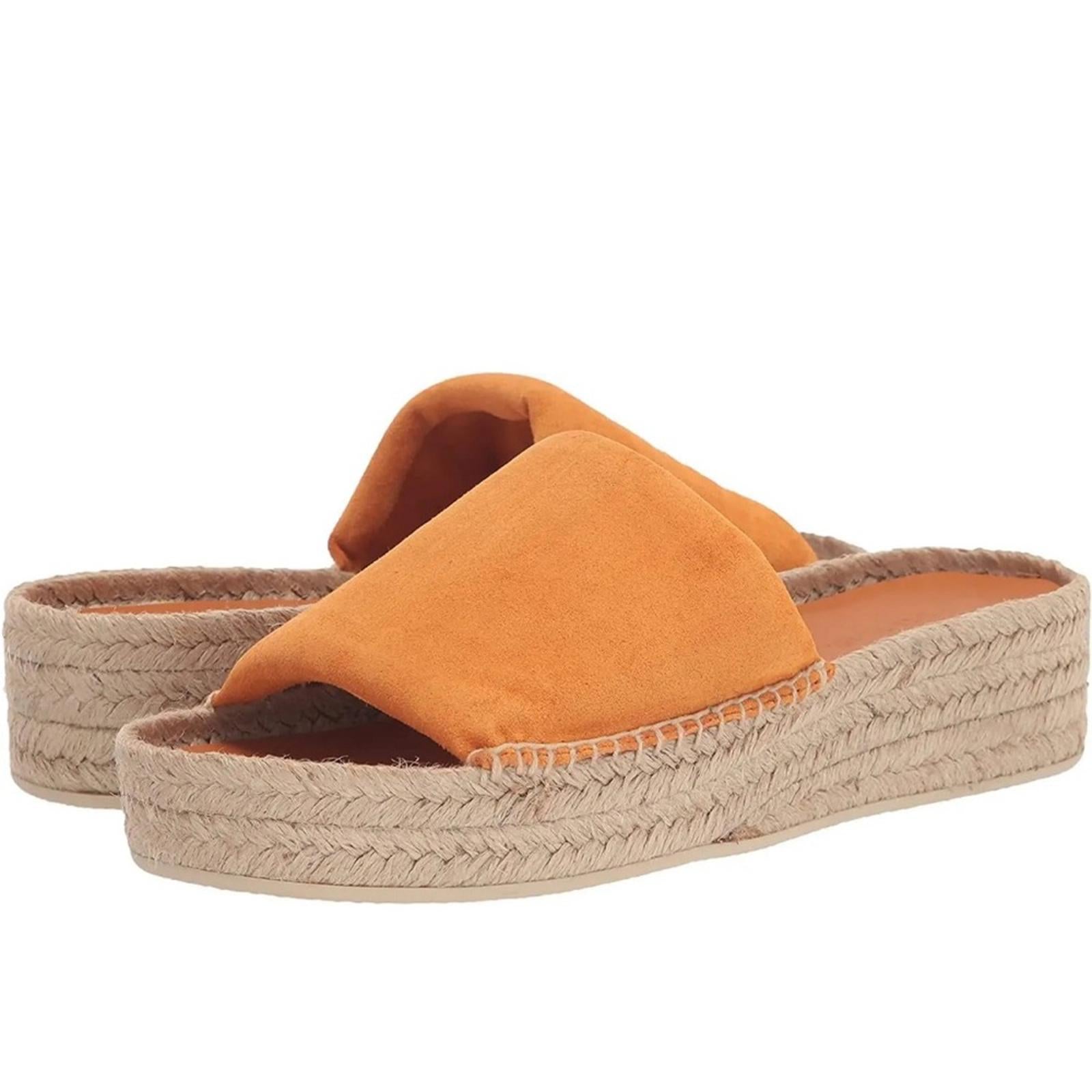 Vince Jesse Leather Espadrille in Burnt Orange, Size 11 New in Box Made in Spain
