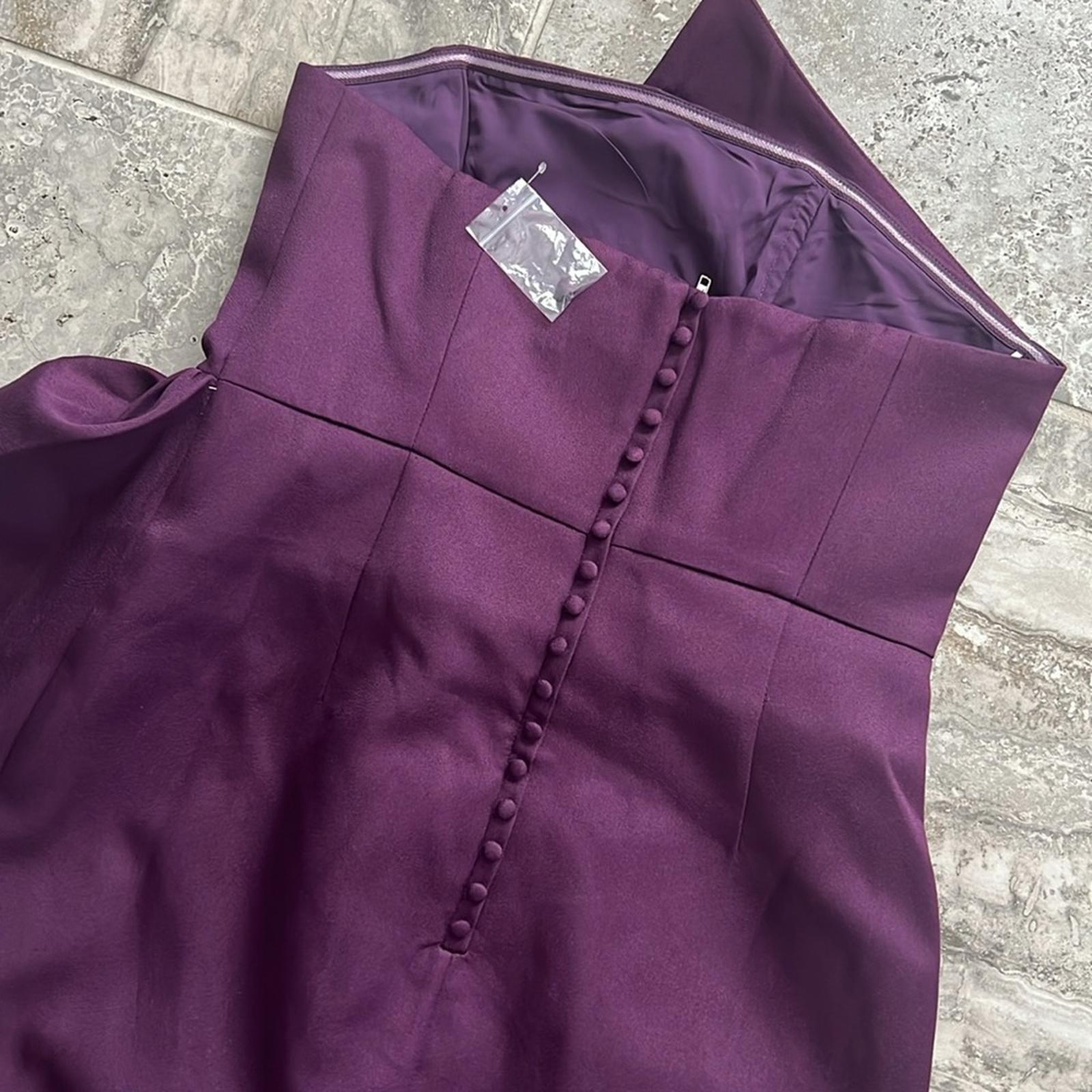 NEW Elliatt Reception Cascade Ruffle Strapless Dress in Purple, Size L $170