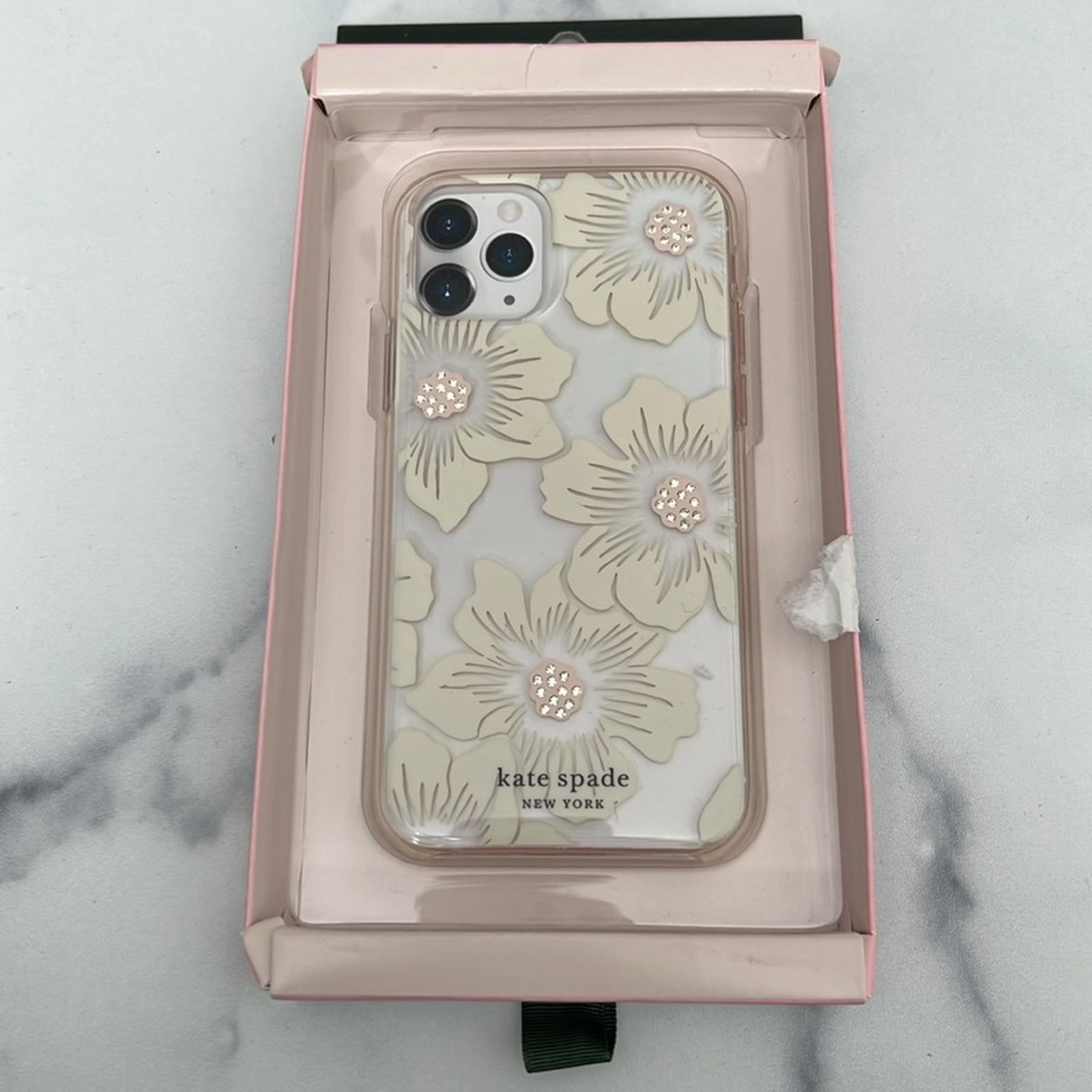 kate spade Protective Hard Shell Case for iPhone 11 Pro Cream Floral Clear $45