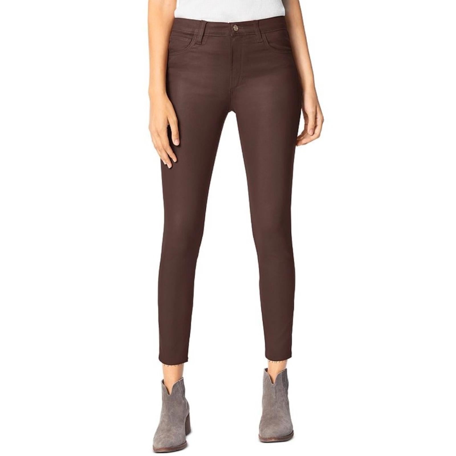 Joe’s The Charlie Coated Ankle Skinny Jeans in Cocoa Bean, NWT, Size 25