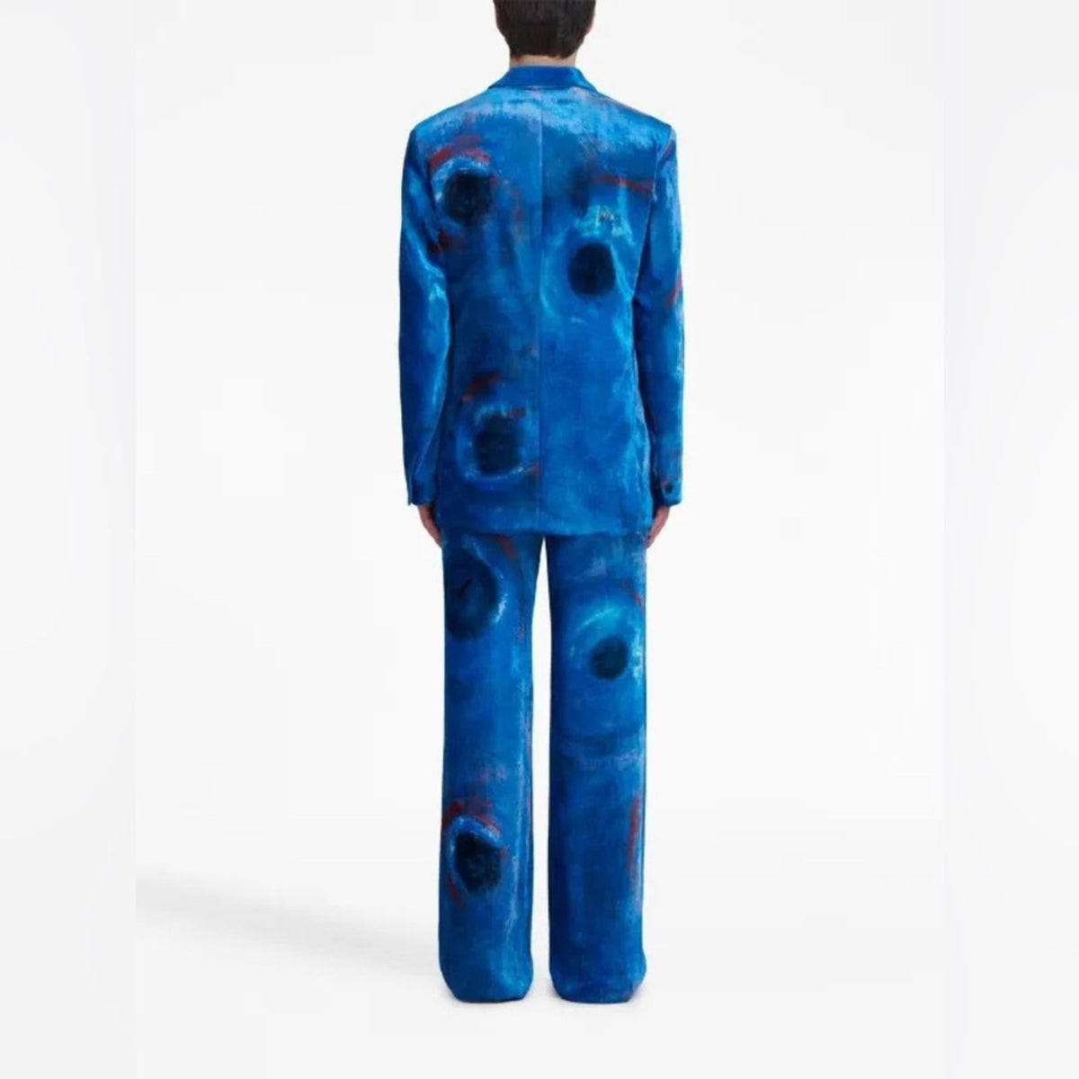 Marni RUNWAY Buchi Blu Velvet Sport Coat Blazer, Size IT48/ M New w/Tag $3,500