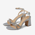 Jewel Badgley Mischka Rosa Sandals in Silver Size 10M in Box