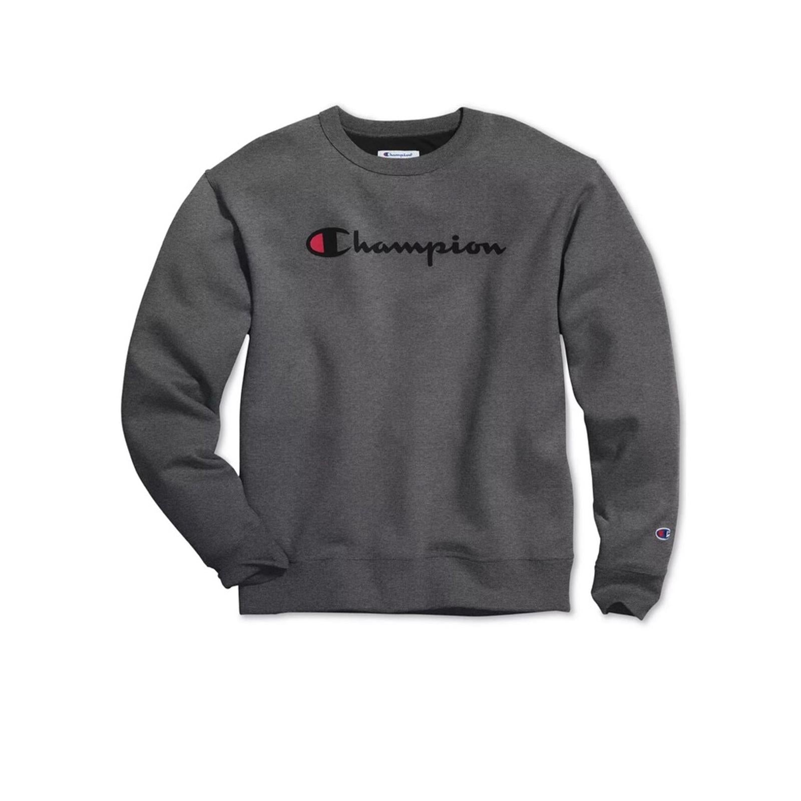 Champion Powerblend Fleece Logo Sweatshirt, Granite Heat Size 2X New w/Tag $50