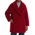 ICONS Cinzia Rocca Wool Teddy Pea Coat in Red, Size 10 NWT $1,005 Made in Italy