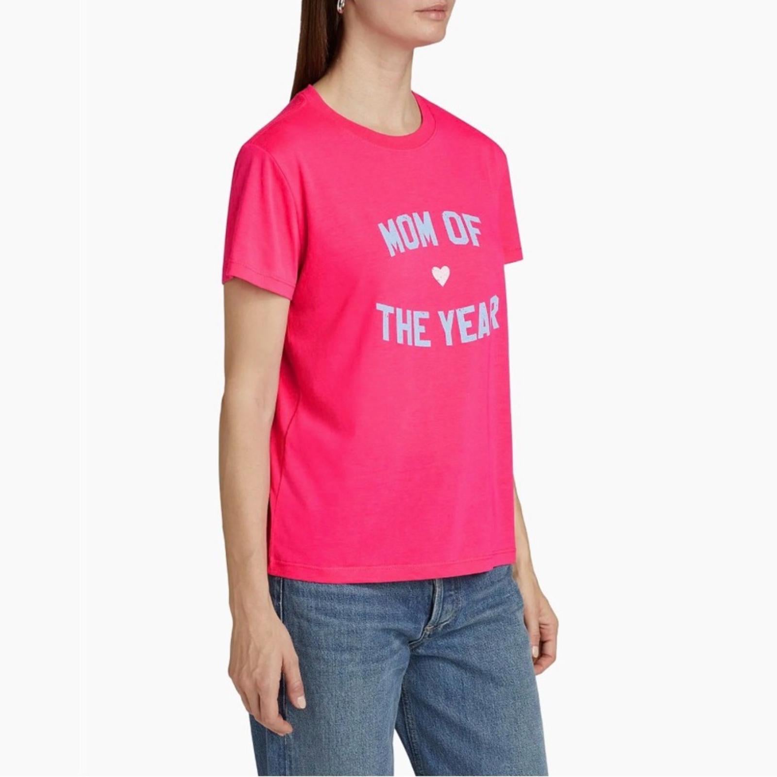 Favorite Daughter “Mom Of The Year” Crewneck T-Shirt in Pink, Size XS, NEW