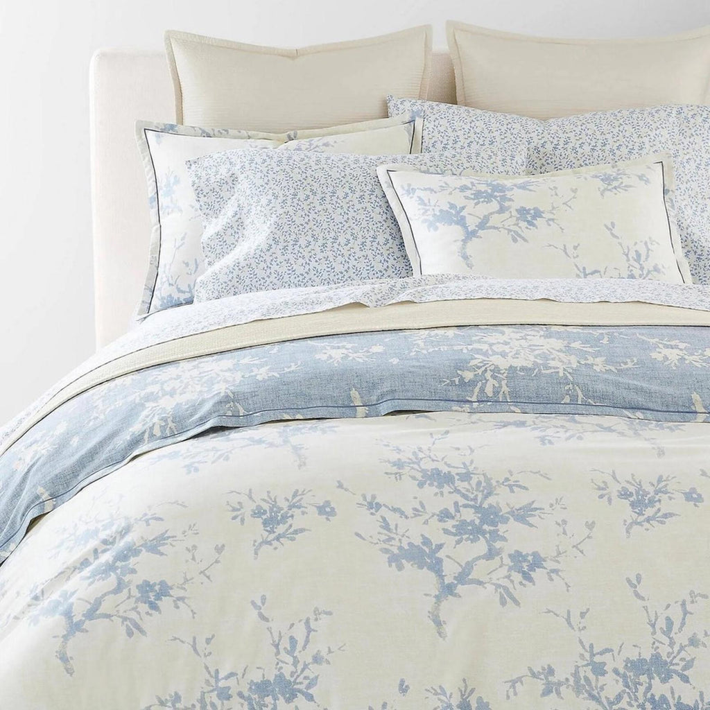 Lauren Ralph Lauren Eva Botanical 3-Pc Full/Queen Comforter Set, Cream/Blue