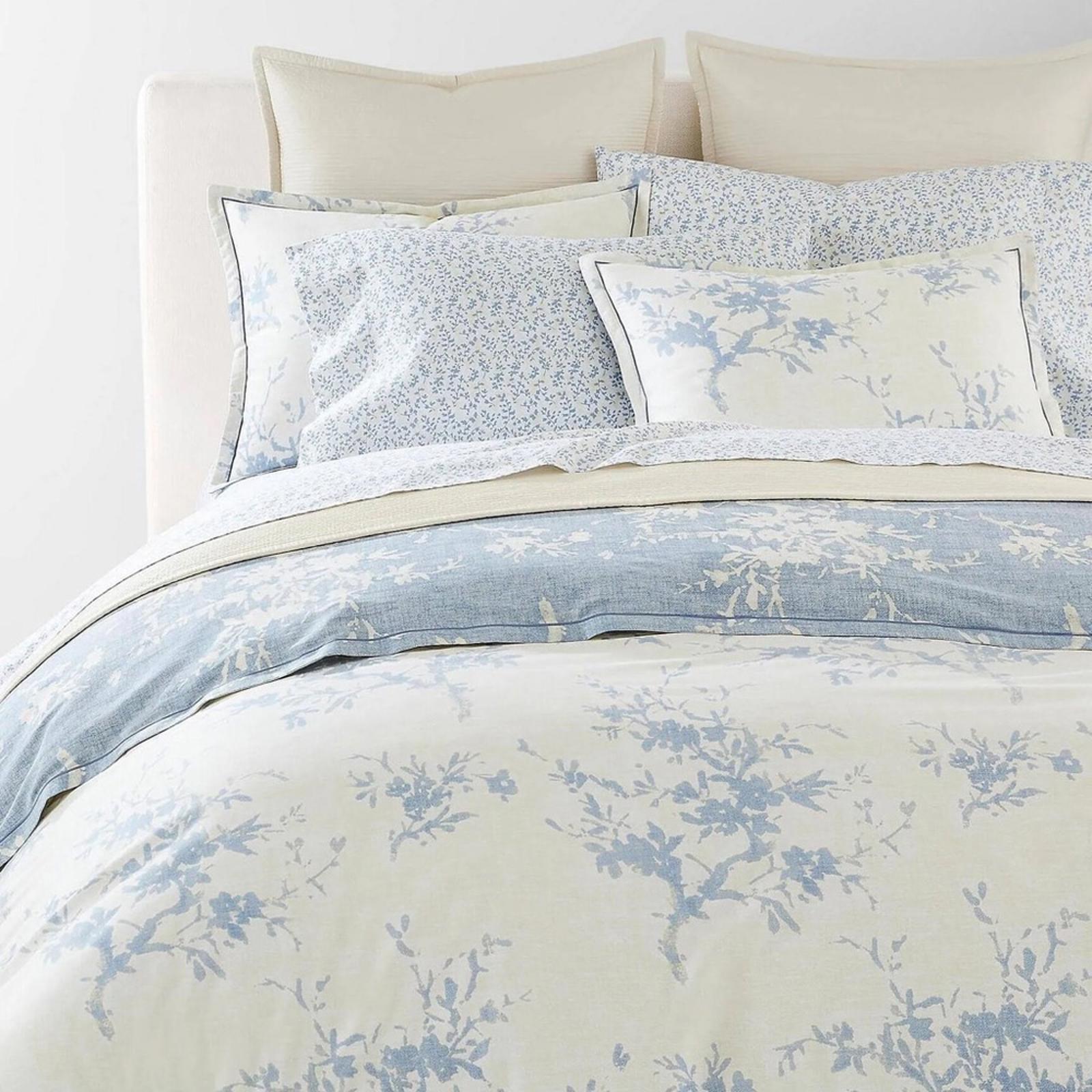 Lauren Ralph Lauren Eva Botanical 3-Pc Full/Queen Comforter Set, Cream/Blue