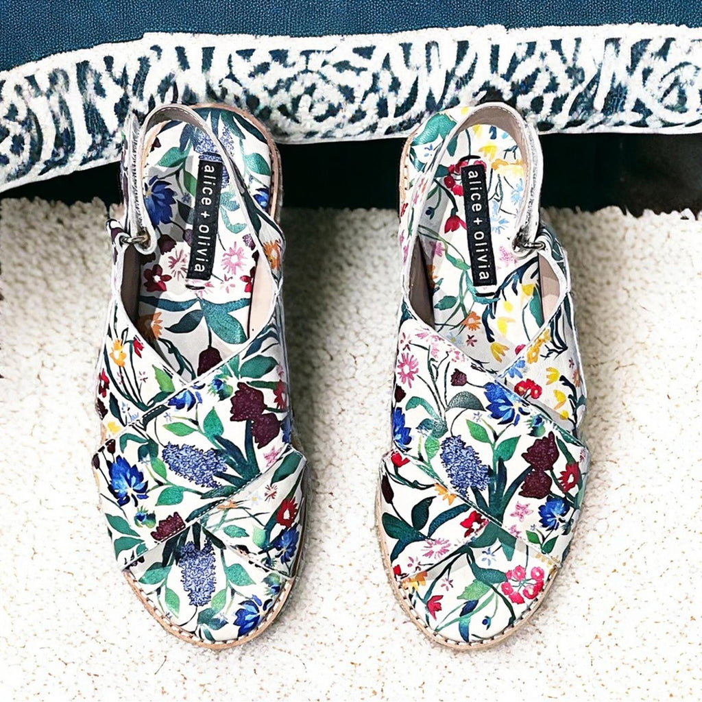 Alice+Olivia River Chelsea Wildflower Painted Nappa Espadrille w/DustBag Size37