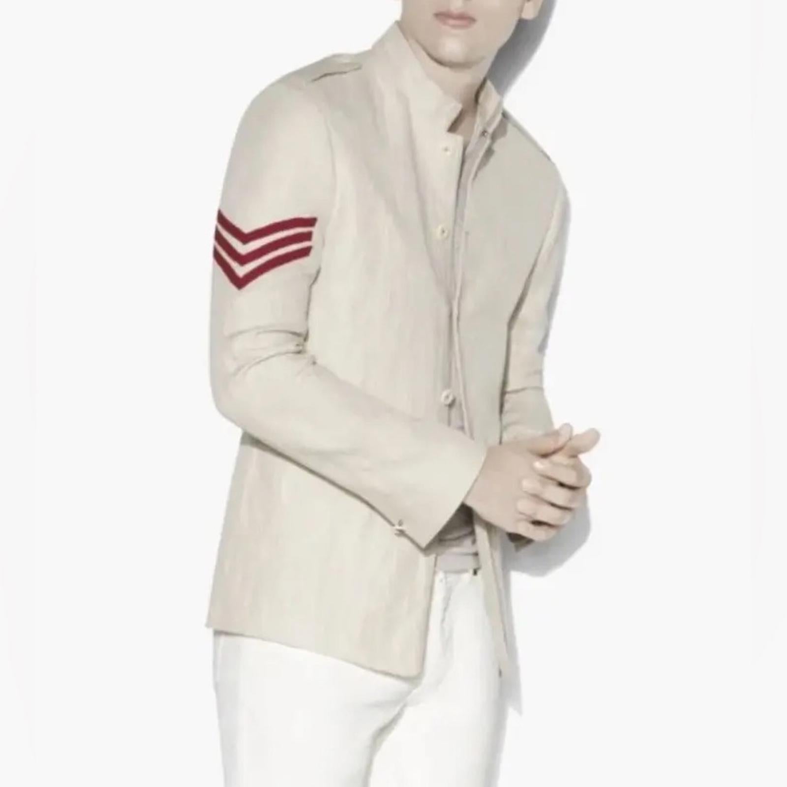 John Varvatos Slim Fit Cotter Ring Button Military Jacket, Size 50 NEW $1,298
