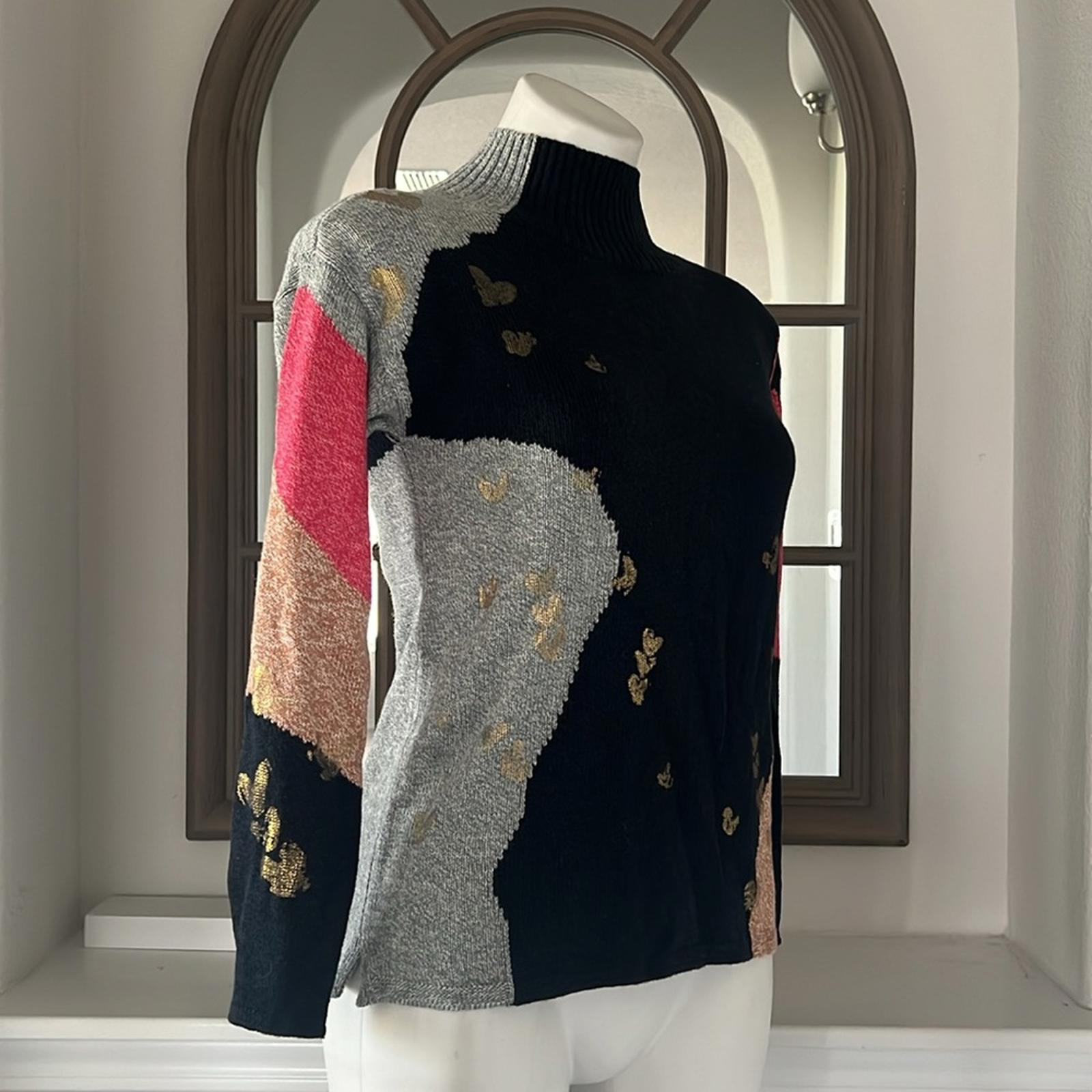 NIC+ZOE Petite Glowing Embers Sweater, Indigo Multi Size PP/PXS New w/Tag $158