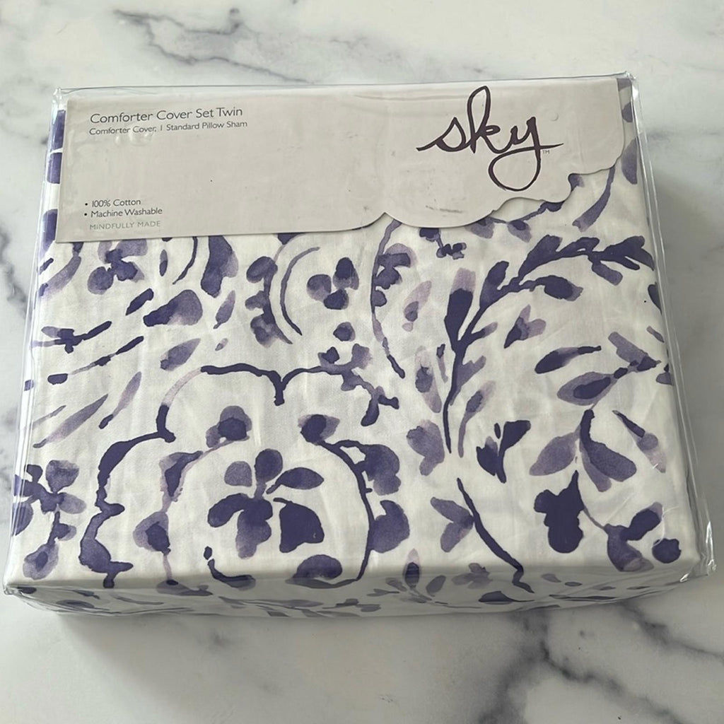 SKY Emilia Paisley 2-Piece Twin Comforter Cover & Standard Pillow Sham, NWT $230