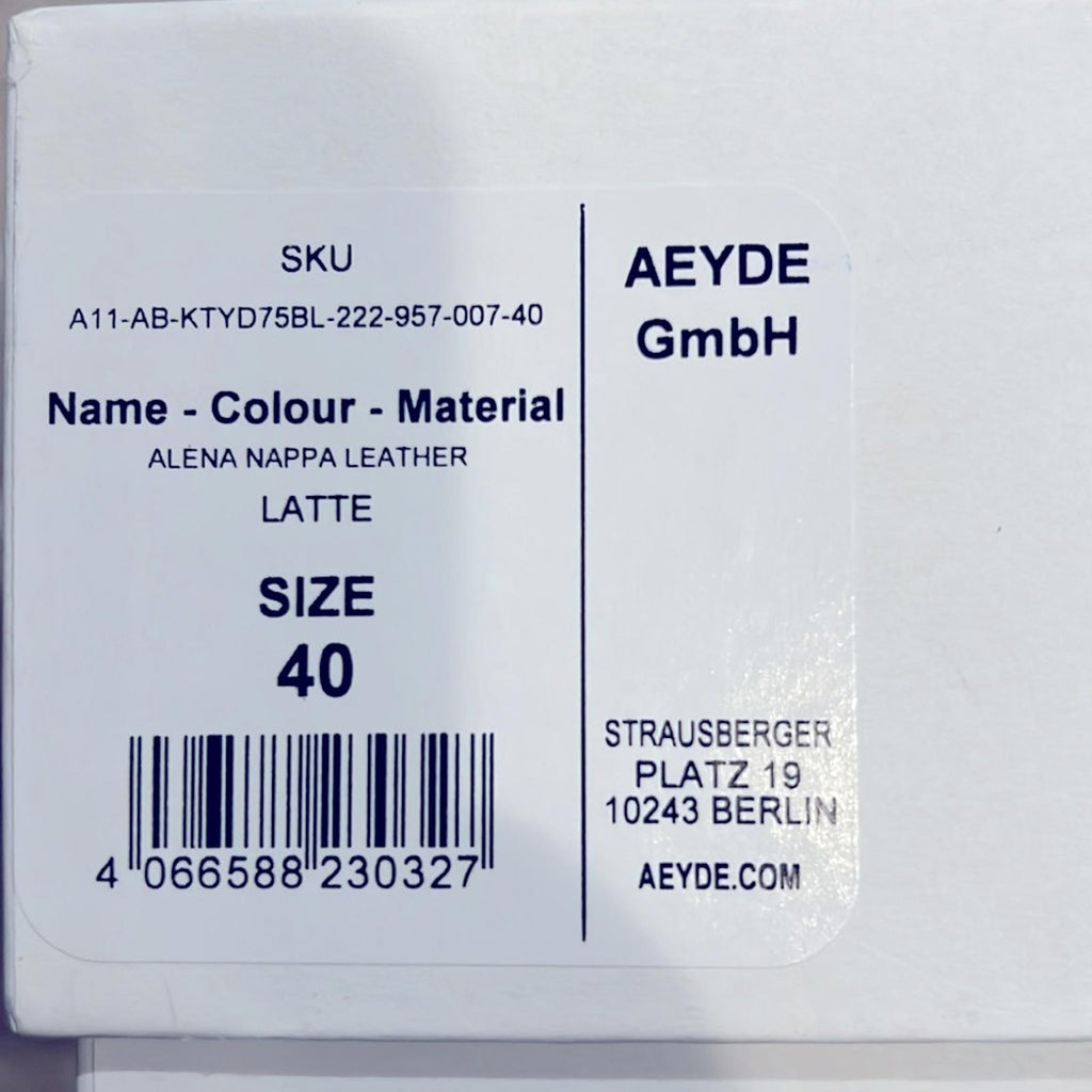 AEYDE Alena Nappa Leather Latte Boots, NEW, EU Size 40