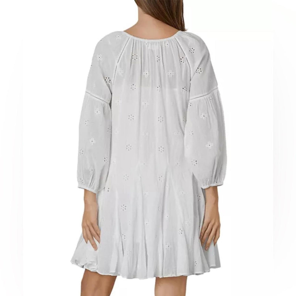 Velvet by Graham & Spencer Gracie Eyelet Dress/Swim in White, Size L NEW $216