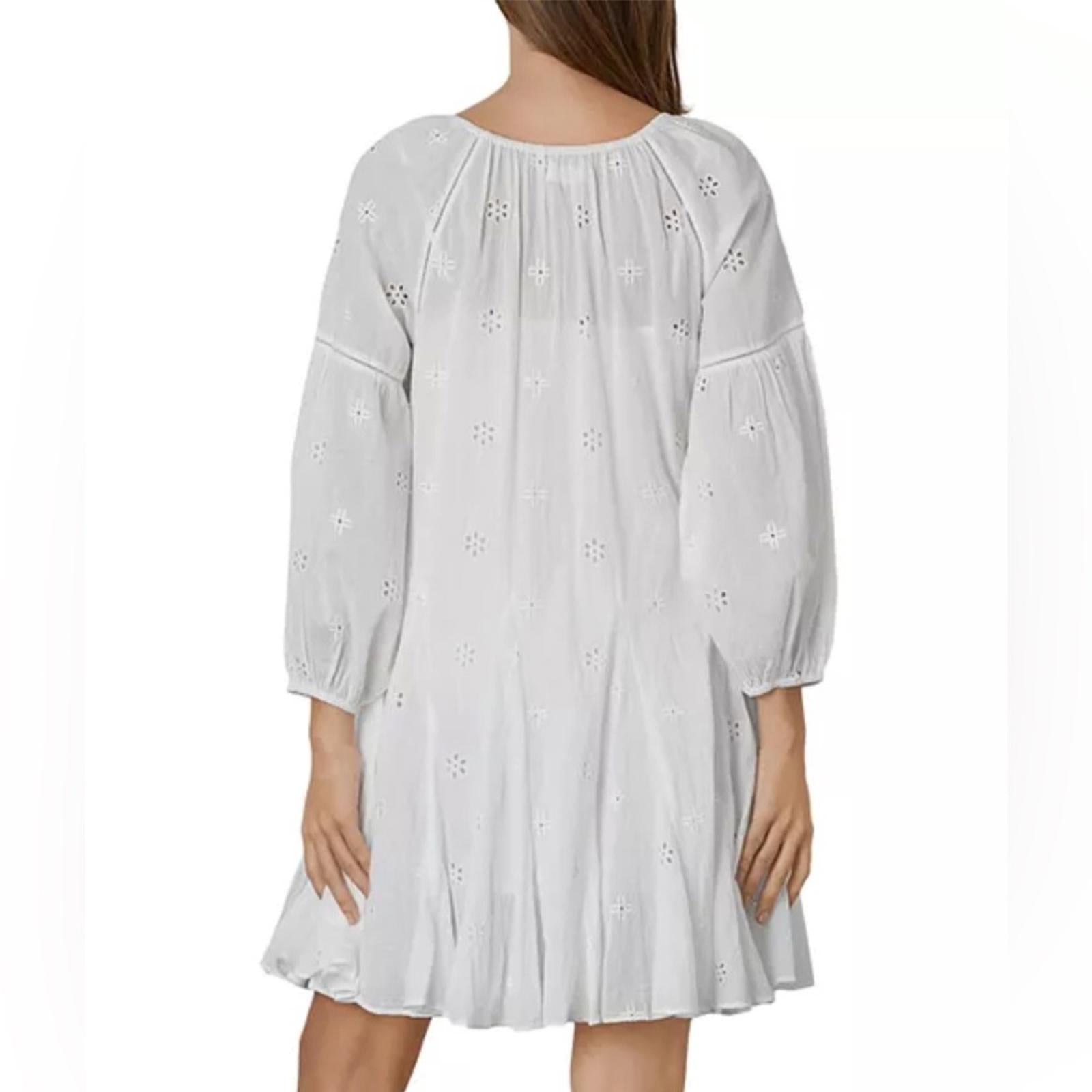 Velvet by Graham & Spencer Gracie Eyelet Dress/Swim in White, Size L NEW $216