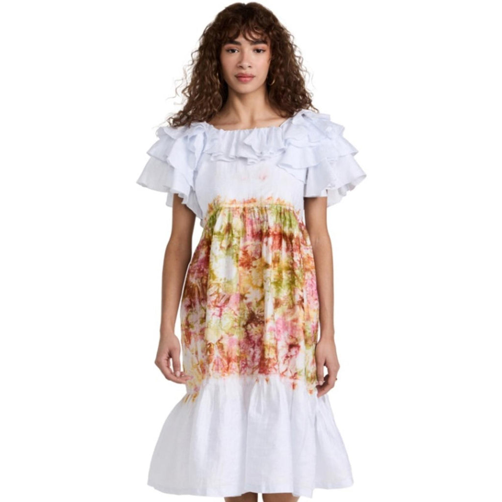 New BUSAYO Folake Midi Dress, White Multi Size M New w/Tag Retail $435 SOLD OUT!
