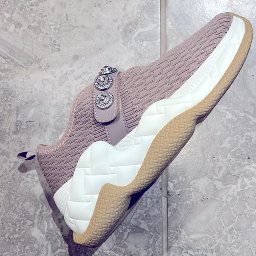 Kurt Geiger London Knit Jewel Sneakers, Blush Pink Size EU 37, US 7 New in Box