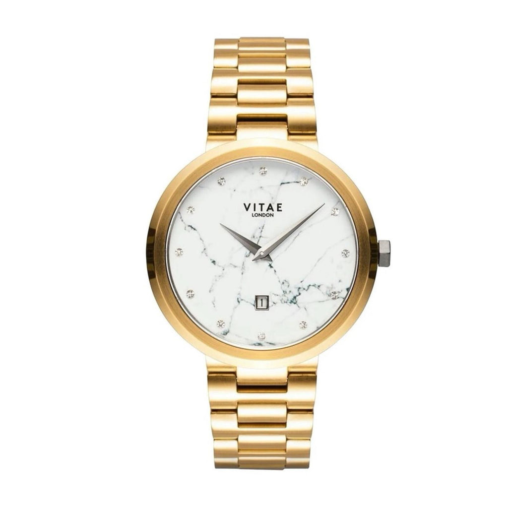 Vitae London Elmington Gold-Tone Stainless Steel Bracelet Watch 36mm NWT $259