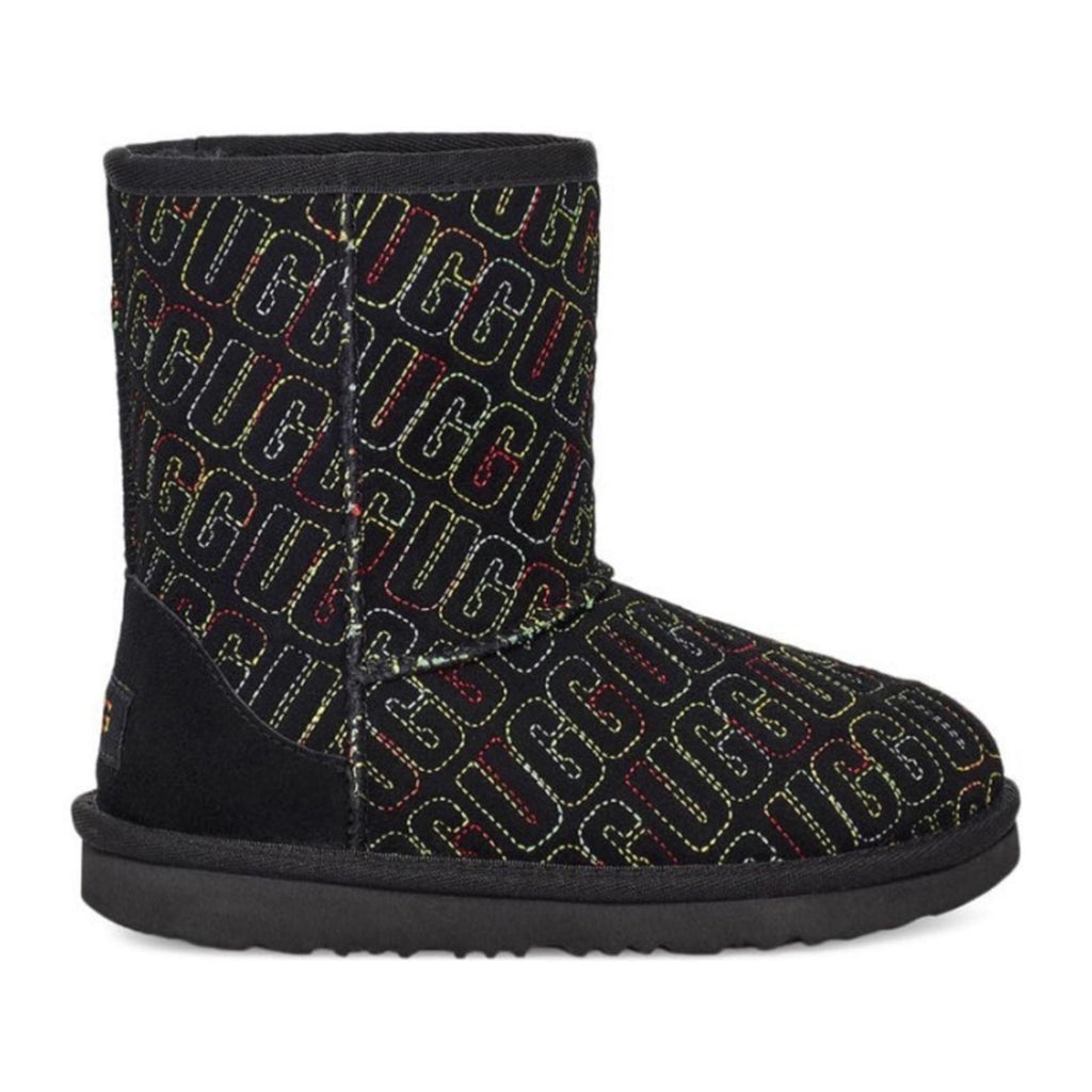 UGG Kid’s Classic II Graphic Stitch Wool-Lined Boots, Toddler Size 2, NEW