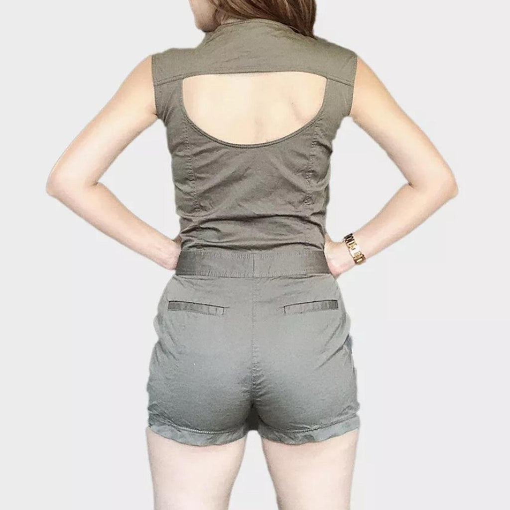 Trina Turk OLIVE Romper Finley Zip Front, Size 4 New w/Tag