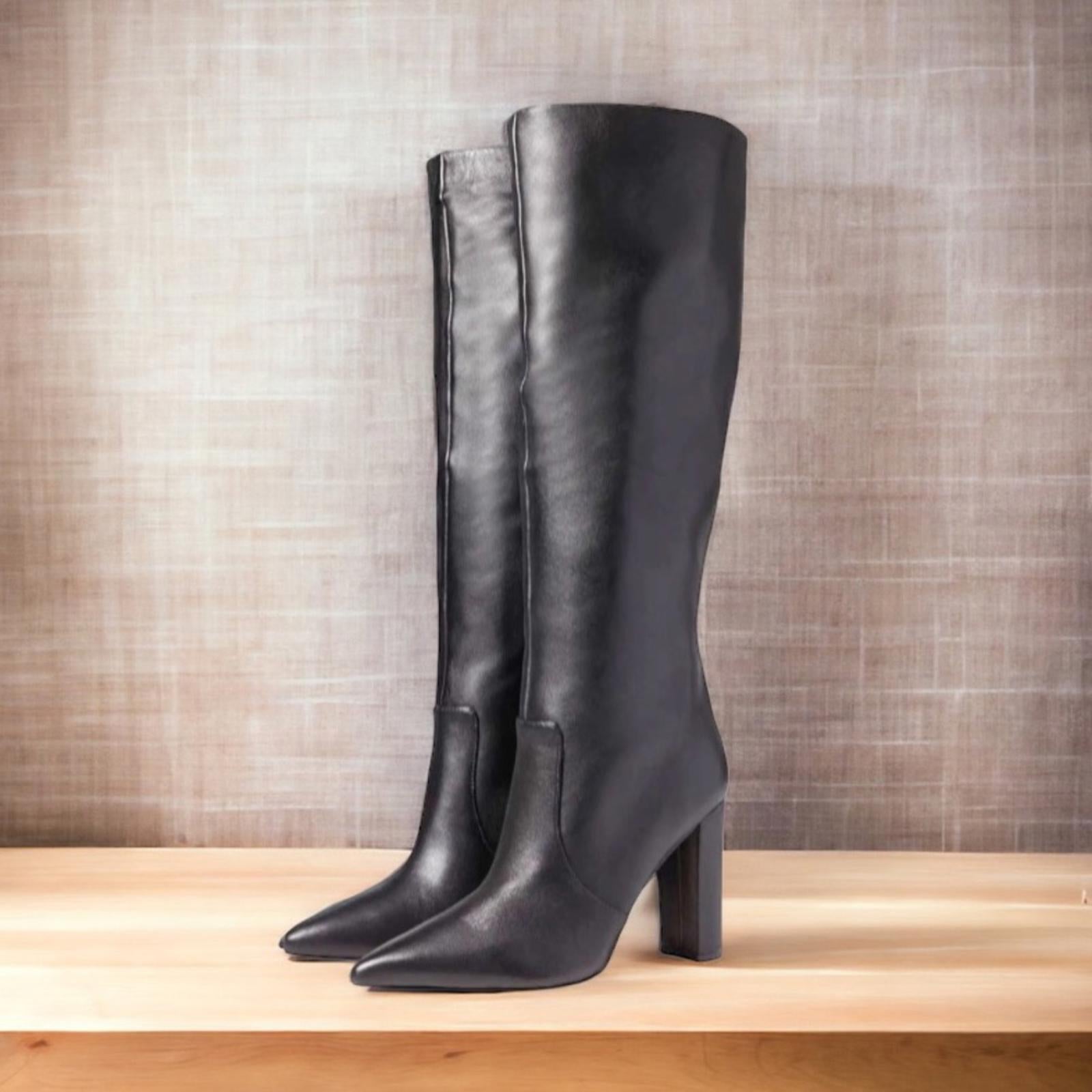Marc Fisher LTD. Giancarlo Heeled Boots Black, Size 5.5 New in Box $299