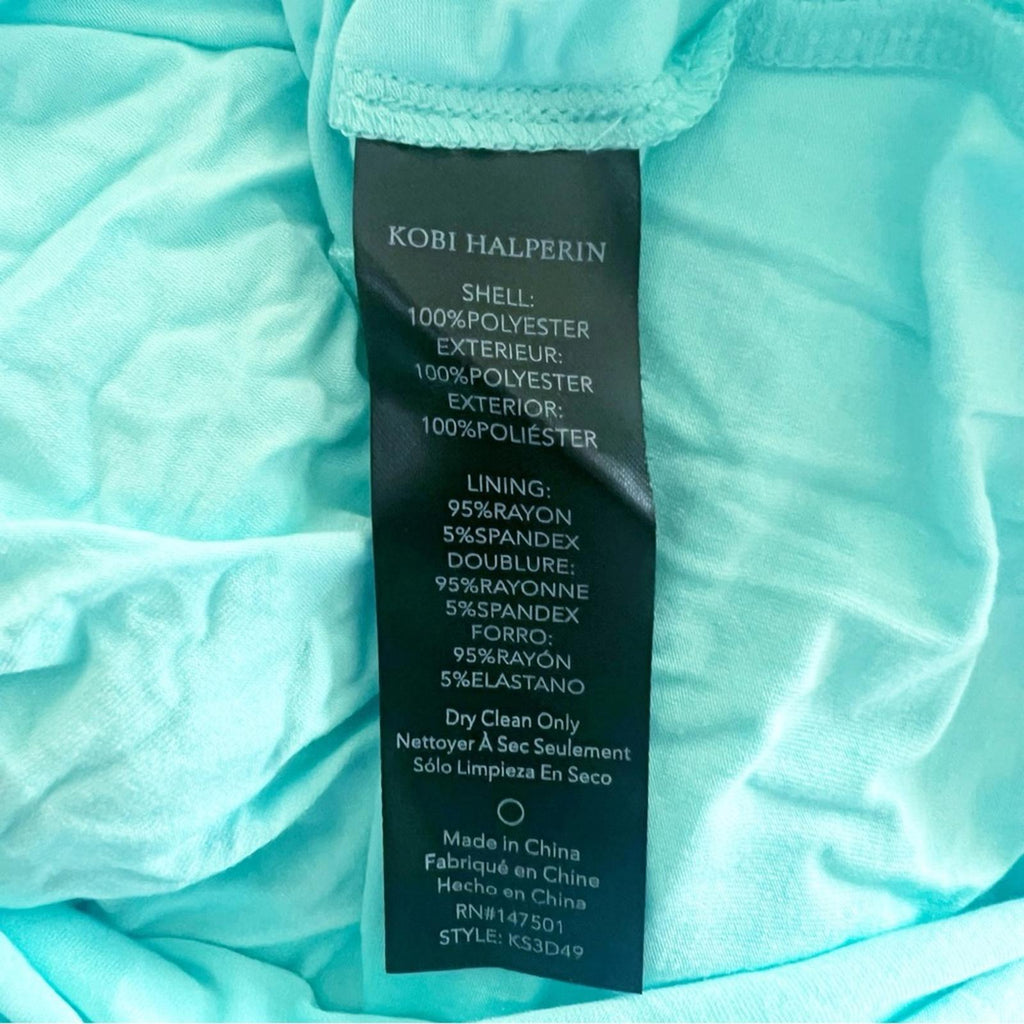 Kobi Halperin Sabrina One Shoulder Dress, Teal Size XS New w/Tag Retail $398