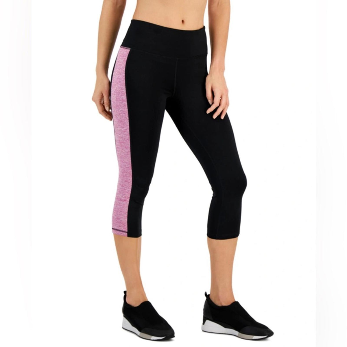 ID Ideology Colorblocked Cropped Leggings in Noir Purple, Plus Size 3X New w/Tag