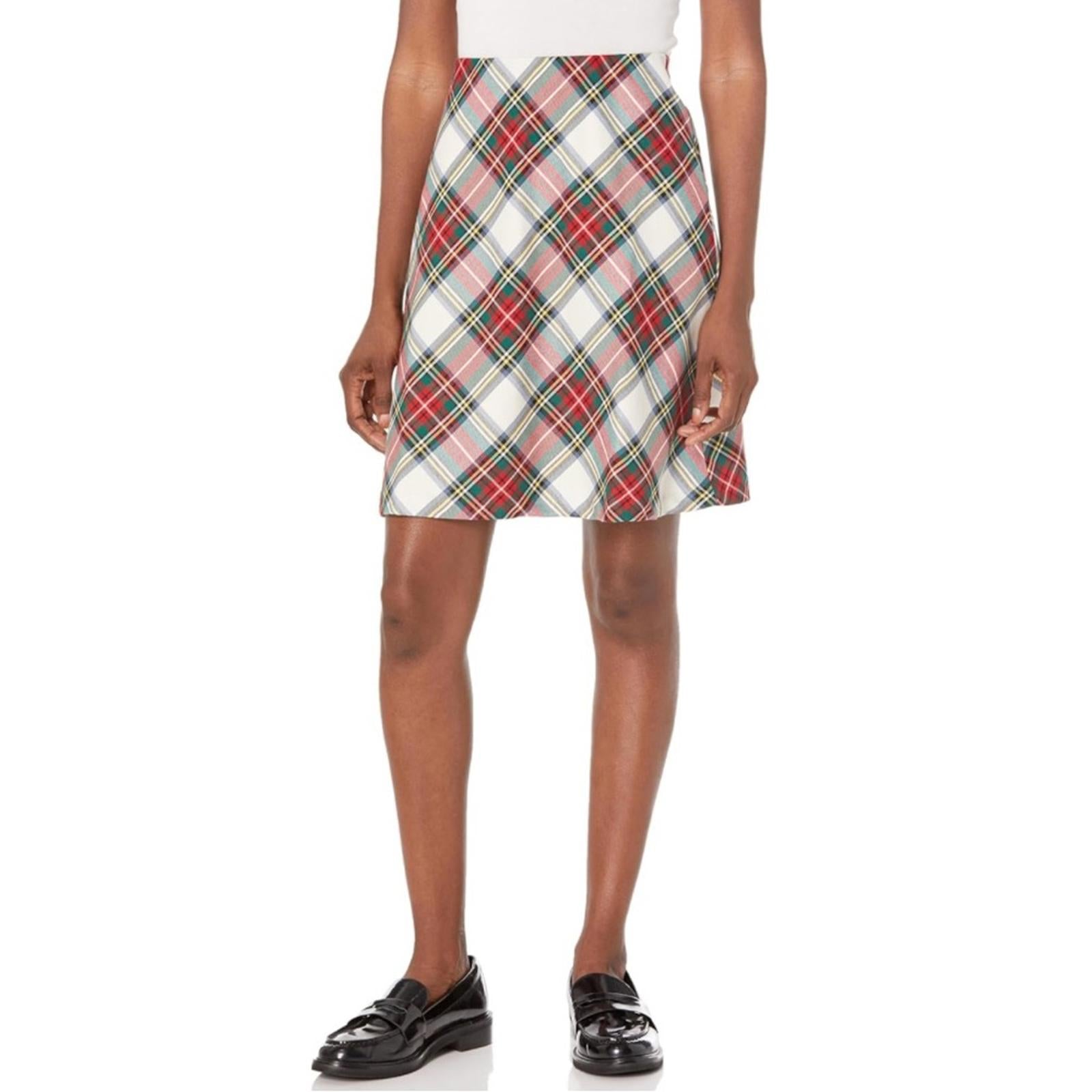 Karen Kane Bias Cut Plaid Pencil Skirt, Above Knee Size L New w/Tag Retail $118