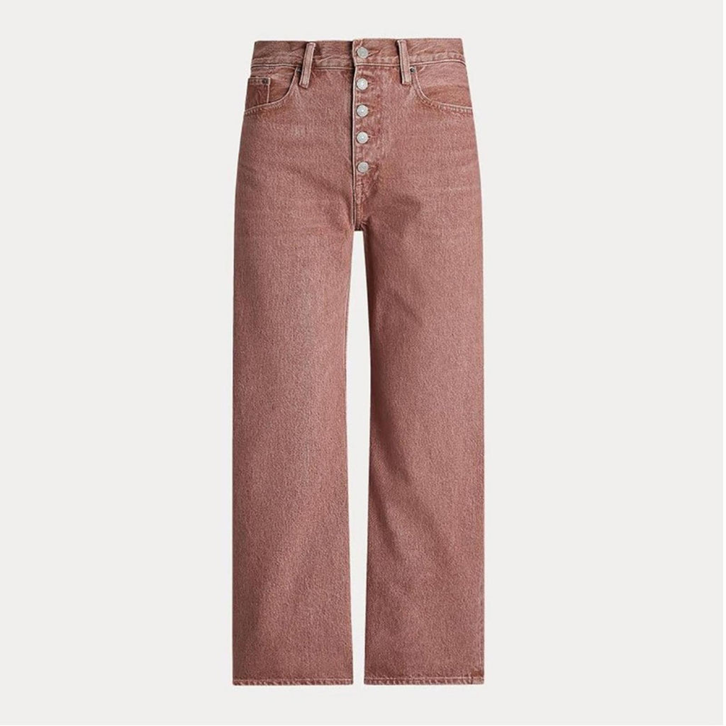 Polo Ralph Lauren High-Rise Wide Leg Jeans in Dusty Pink, Size 28 New w/Tag $248