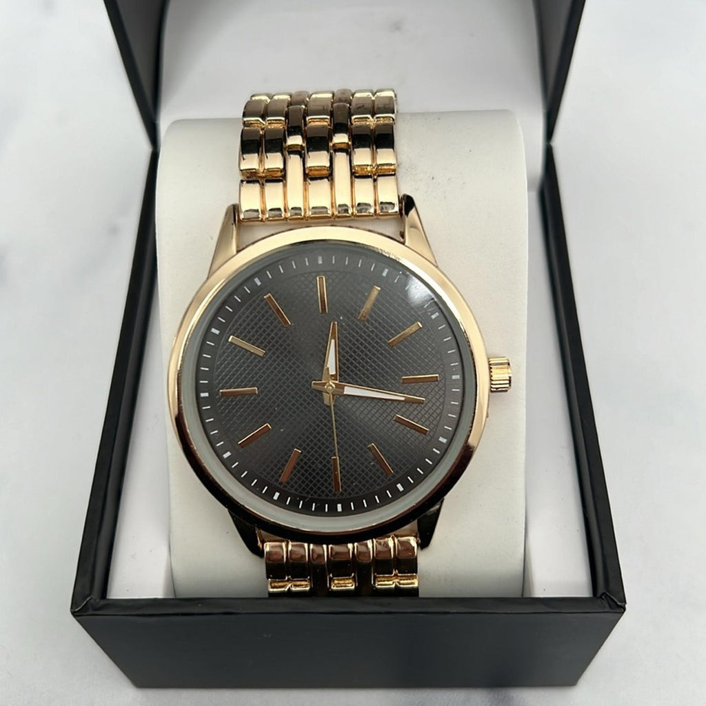 INC Men's Gold-Tone Bracelet Watch 45mm, NEW in Box